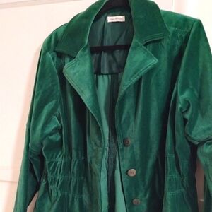 Green Velour Jacket/ Blazer